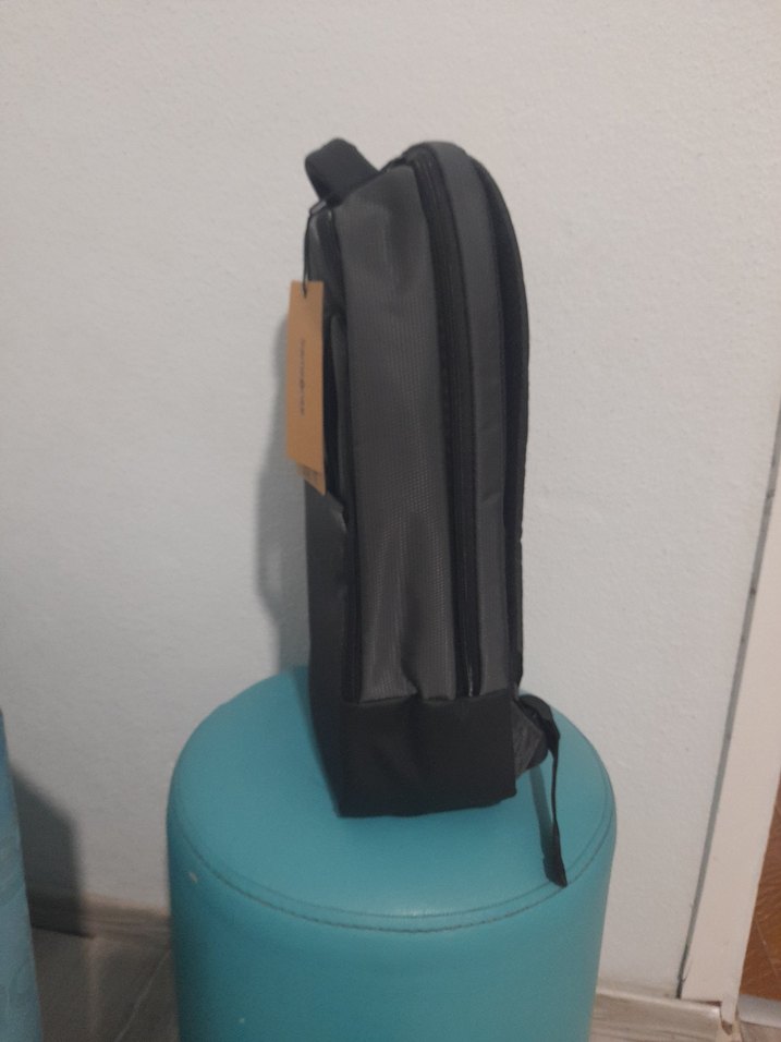 Siyah Gri Minimalist Fermuarlı Laptop Çantası - Görsel 4