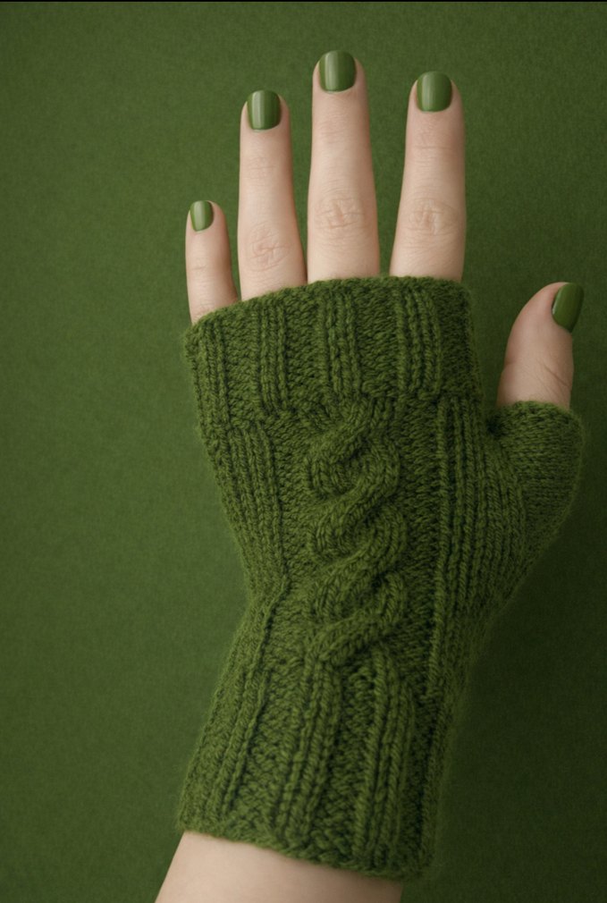 Bohem Tarz Örgü Kadın Eldiveni - Görsel 2