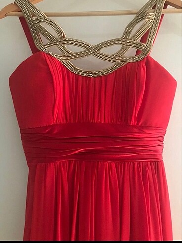 Pop-line Abiye kırmızı elbise