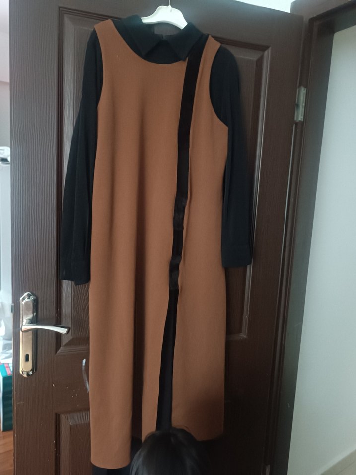 Camel Renk Uzun Kollu Kadın Tunik - Görsel 2