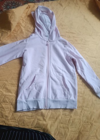 Kız Çocuk Fermuarlı Beyaz Sweatshirt - Görsel 3