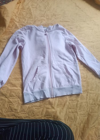 Kız Çocuk Fermuarlı Beyaz Sweatshirt - Görsel 2