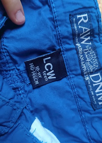 Erkek Çocuk Mavi Keten Bol Kesim Pantolon - Görsel 3