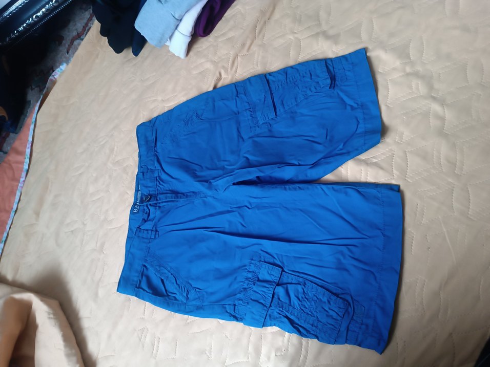 Erkek Çocuk Mavi Keten Bol Kesim Pantolon - Görsel 2