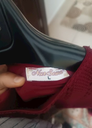 Bordo Uzun Kemerli Kadın Elbise - Görsel 3