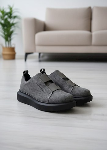 Gri Erkek Günlük Spor Ayakkabı Velcro