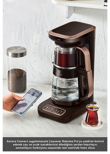 Karaca Çaysever Robotea Pro Connect 4in1 Konuşan Cam Çay Makine