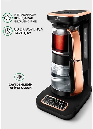 Karaca Robotea 4 in 1 Konuşan Cam Çay ve Filtre Kahve Demleme Ma