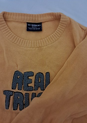 LCW Waikiki sarı Uzun Kollu Triko cocuk Kazak 5,6yaş - Görsel 2