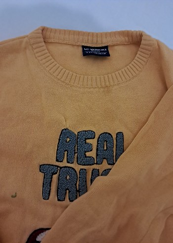 LCW Waikiki sarı Uzun Kollu Triko cocuk Kazak 5,6yaş - Görsel 3