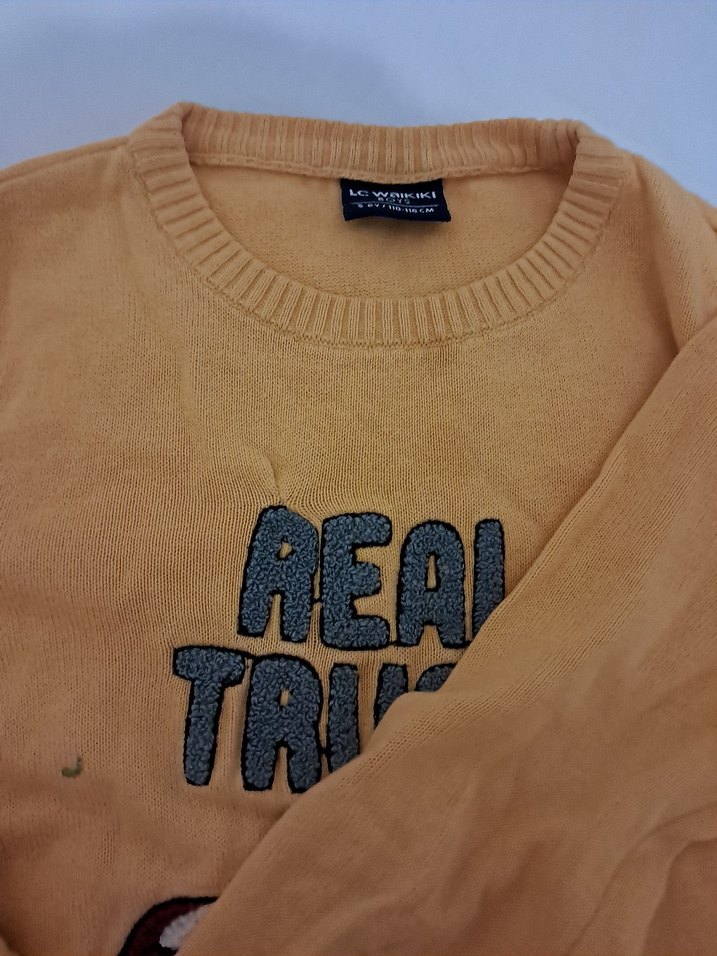 LCW Waikiki sarı Uzun Kollu Triko cocuk Kazak 5,6yaş - Görsel 3