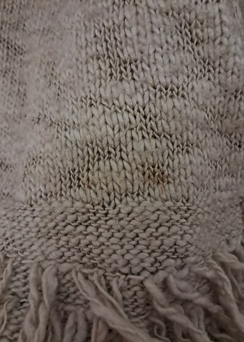 Bohem Tarz Kısa Bej Örgü Kadın Hırka - Görsel 5