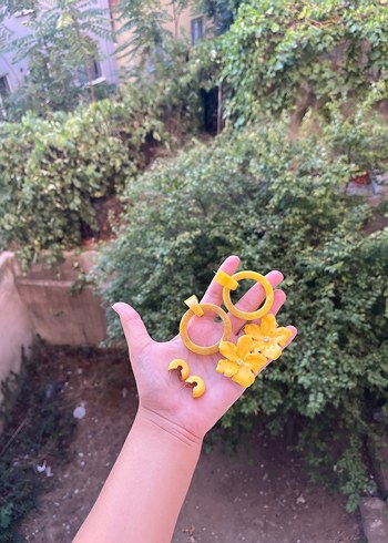 Diğer Sarı yazlık 3lü küpe