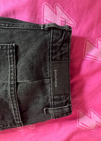 Fermuarlı Koyu Denim Kadın Jean