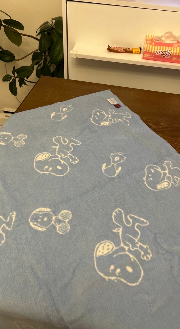 Pamuklu Beyaz Baskılı Çocuk Battaniyesi - Görsel 2