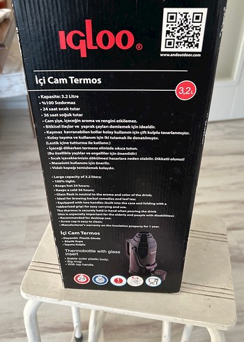 Igloo Termos Şişe Camlı 3,2 Litre Gri - Görsel 3