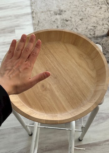 Bohem Tarzı Bej Ahşap Tabak - Görsel 3