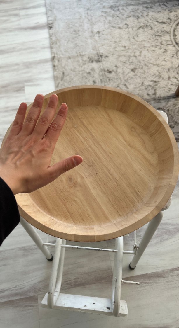 Bohem Tarzı Bej Ahşap Tabak - Görsel 3