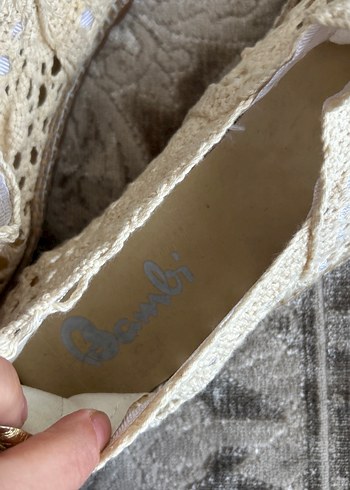 Dantel Detaylı Beyaz Kadın Espadril - Görsel 4