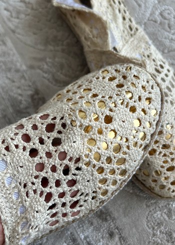 Dantel Detaylı Beyaz Kadın Espadril - Görsel 2