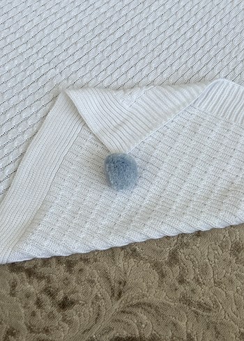 Beyaz Pamuklu Bebek Battaniyesi - Görsel 2