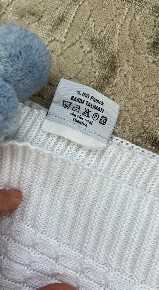 Beyaz Pamuklu Bebek Battaniyesi - Görsel 4