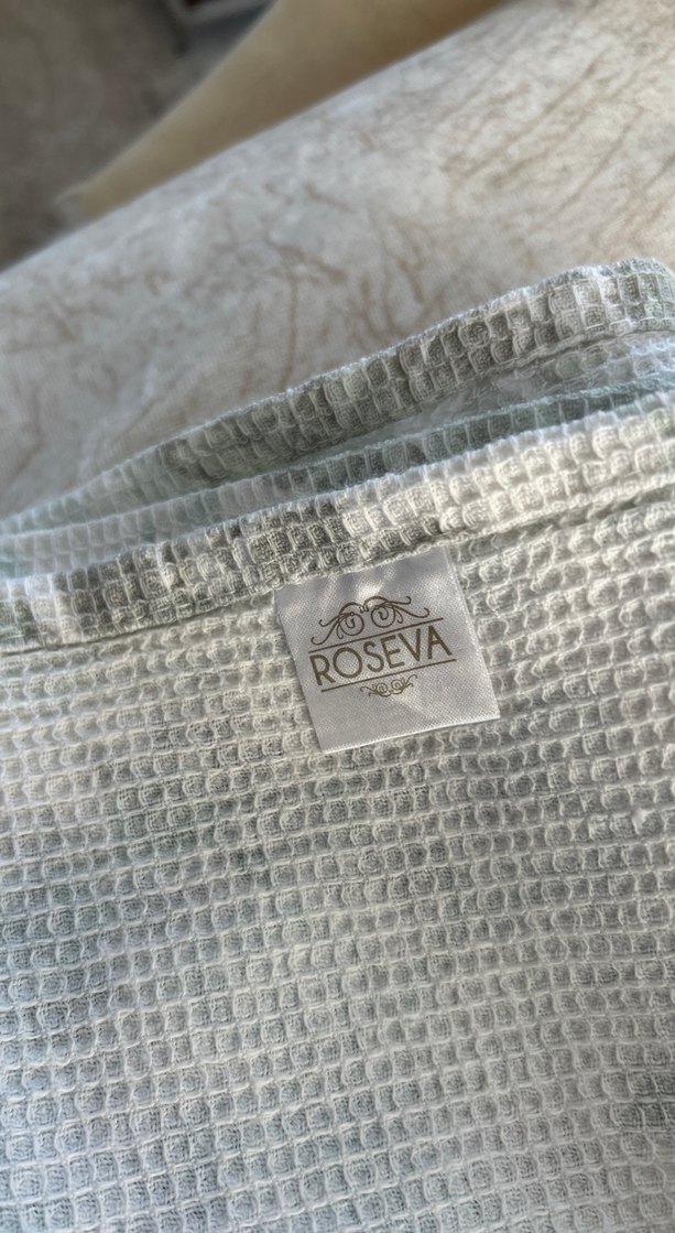 Çiçek desenli mavi pastel detaylara sahip pike - Görsel 5