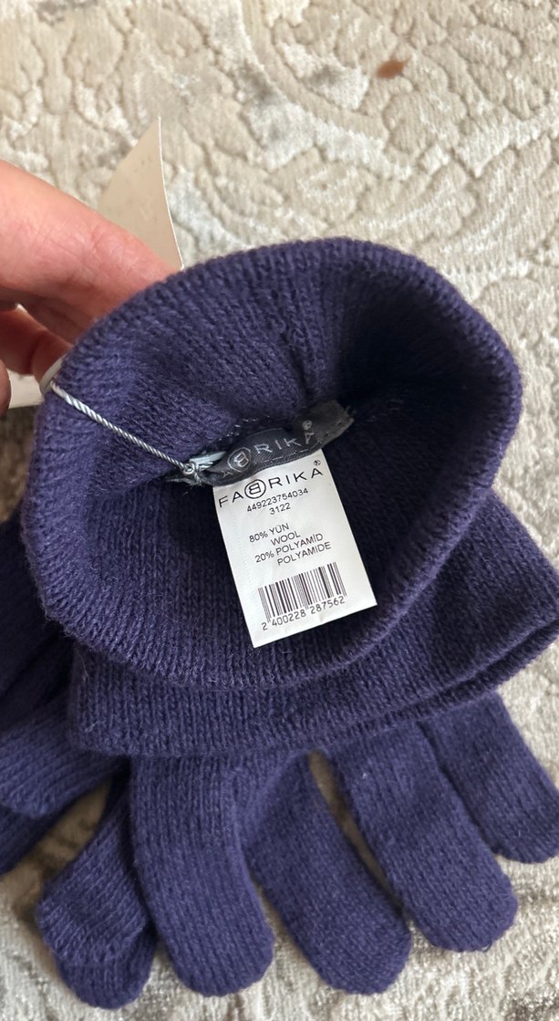 Mor Örgü Kadın Eldiven - Görsel 3