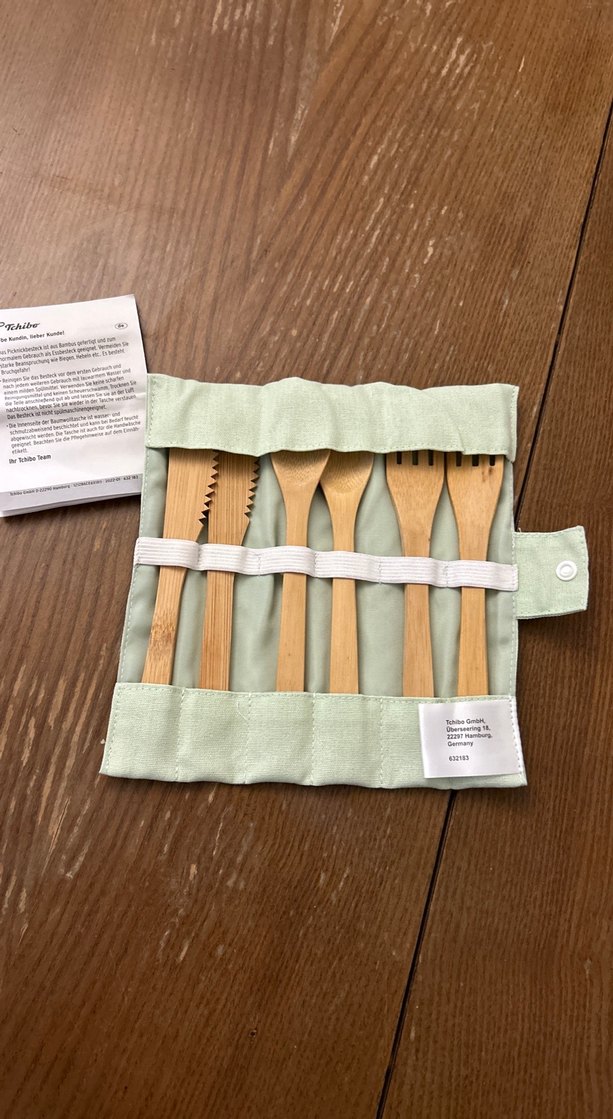 Pastel Renkli Bej Bambu Çatal Bıçak Seti - Görsel 2