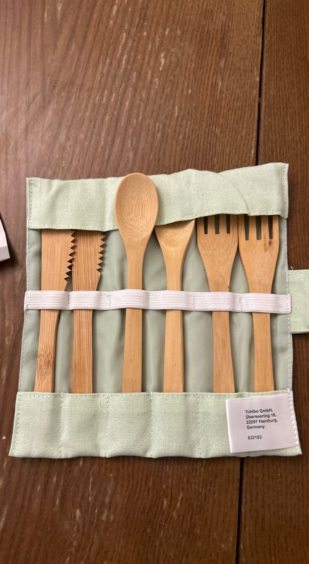 Pastel Renkli Bej Bambu Çatal Bıçak Seti - Görsel 3