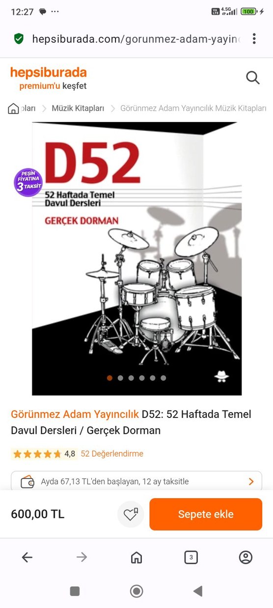 D52 52 Haftada Temel Davul Dersleri Kitabı - Görsel 5