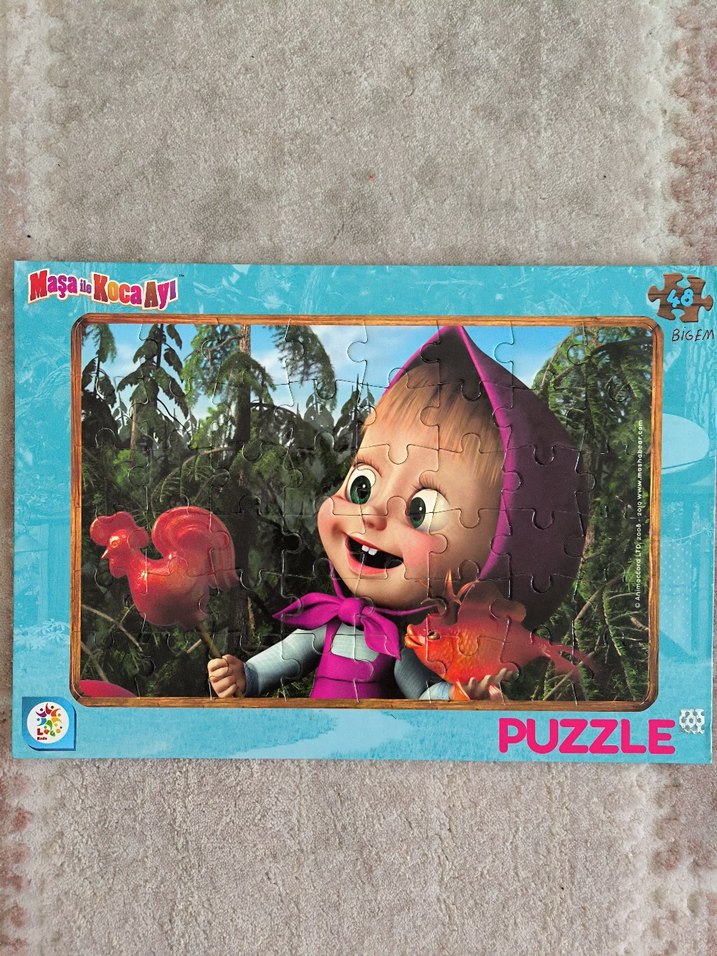 Masa ile Koca Ayı 48 Parça Renkli Çocuk Puzzle - Görsel 2