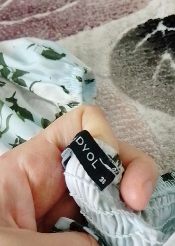 Beyaz Bağlama Desenli Mini Bluz - Görsel 5