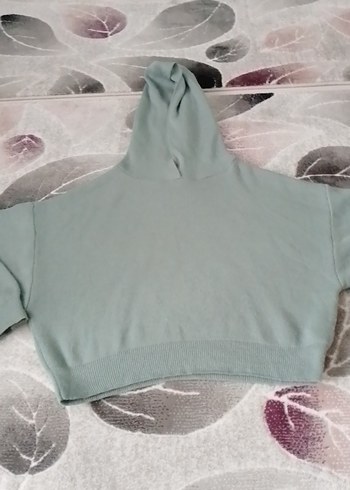 yeşil Kapüşonlu tiriko Kadın Sweatshirt - Görsel 2