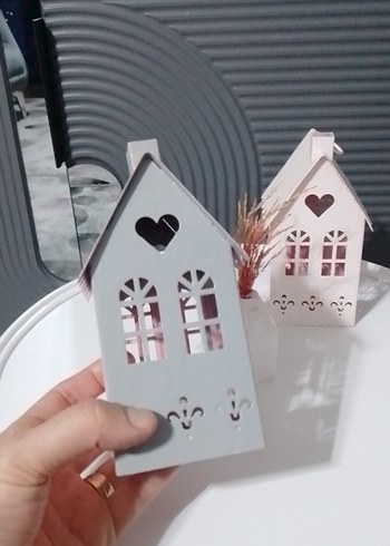 Beyaz Dekoratif Mumluk ve Vazolu Set - Görsel 3