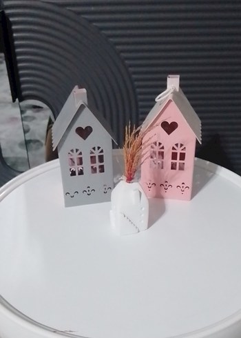 Beyaz Dekoratif Mumluk ve Vazolu Set - Görsel 13