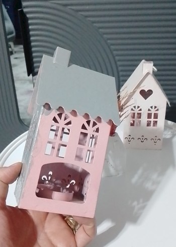 Beyaz Dekoratif Mumluk ve Vazolu Set - Görsel 4