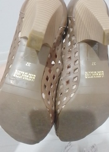 Bej Dolgu Topuklu Kadın Abiye Ayakkabı - Görsel 7