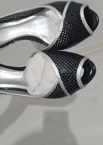 Gri Puanlı Siyah Stiletto Kadın Ayakkabı - Görsel 10