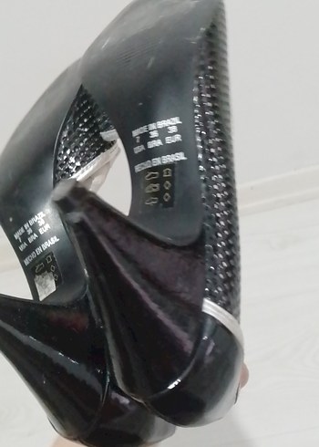 Gri Puanlı Siyah Stiletto Kadın Ayakkabı - Görsel 11