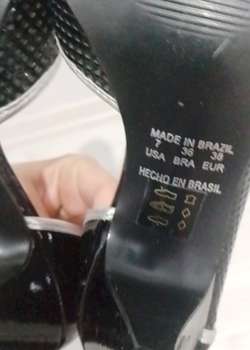 Gri Puanlı Siyah Stiletto Kadın Ayakkabı - Görsel 7