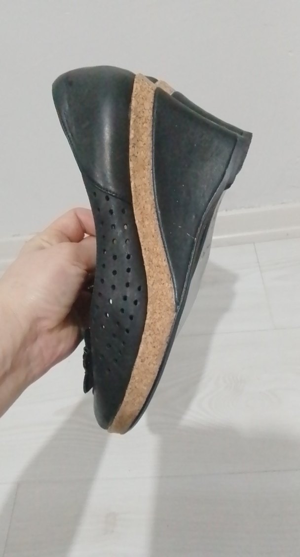 Siyah Dantel Detaylı Dolgu Topuklu Kadın Ayakkabı - Görsel 5