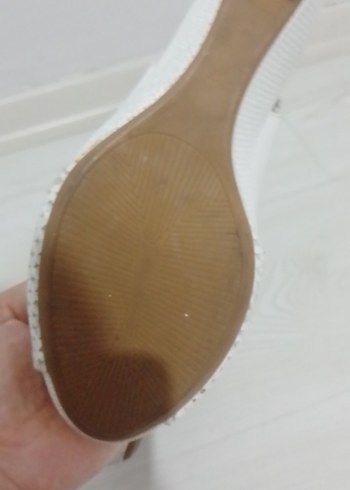 Beyaz Dolgu Topuklu Kadın Abiye Ayakkabı - Görsel 6