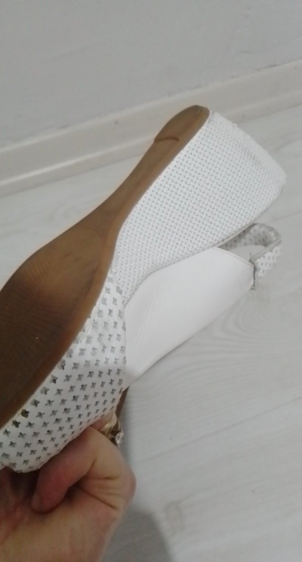 Beyaz Dolgu Topuklu Kadın Abiye Ayakkabı - Görsel 5