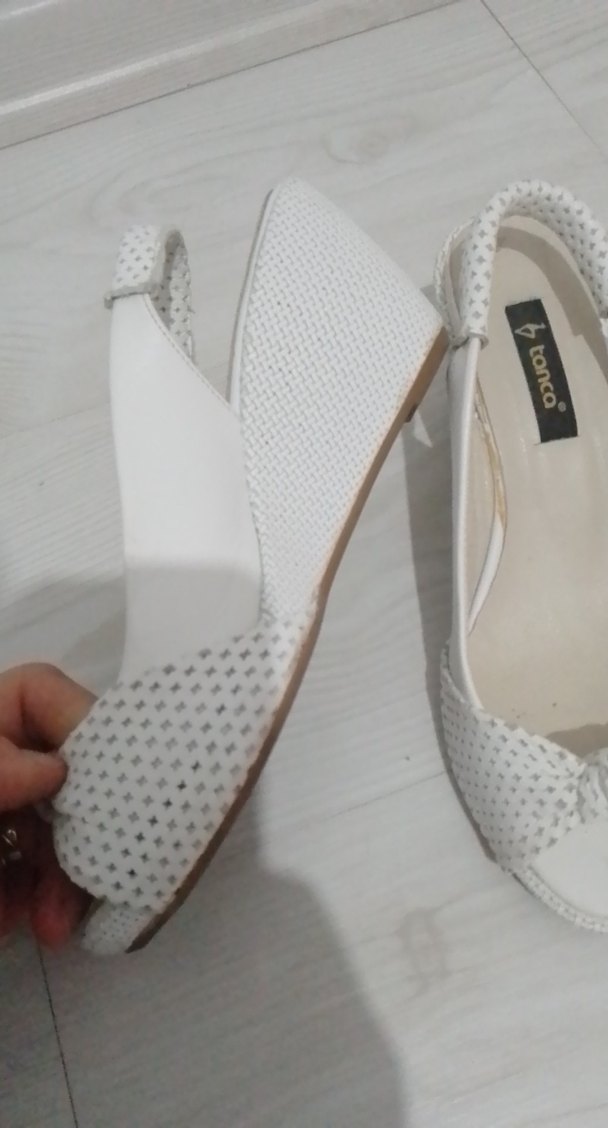 Beyaz Dolgu Topuklu Kadın Abiye Ayakkabı - Görsel 3