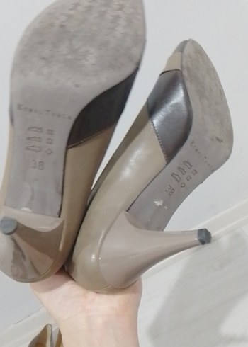 Bej Kadın Dolgu Topuklu Akşam Ayakkabısı - Görsel 7