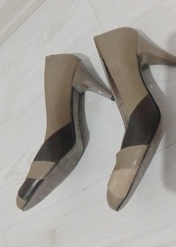 Bej Kadın Dolgu Topuklu Akşam Ayakkabısı - Görsel 3