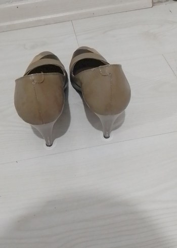 Bej Kadın Dolgu Topuklu Akşam Ayakkabısı - Görsel 5