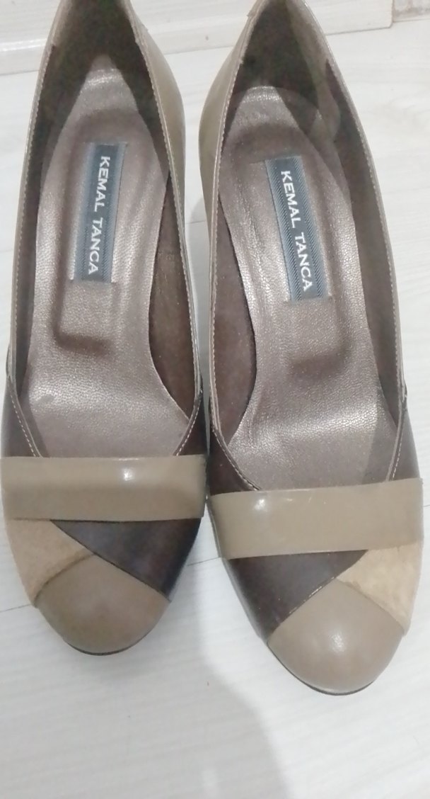 Bej Kadın Dolgu Topuklu Akşam Ayakkabısı - Görsel 2