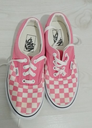 Pembe Kareli Vans Kadın Spor Ayakkabı - Görsel 2